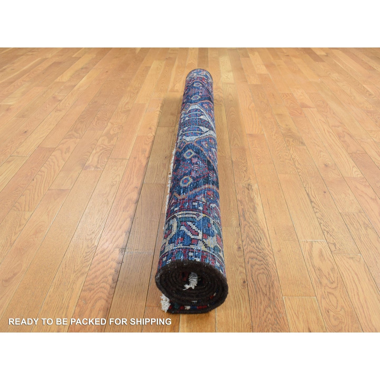 5'X6'9" Red Vintage Zoroastrian Baktiarjoon Design Hand Knotted Rug