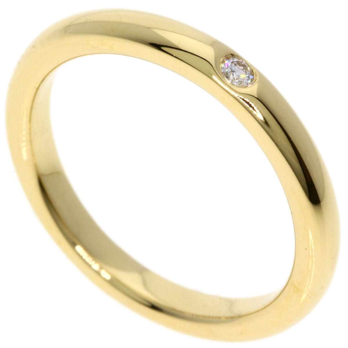 Tiffany&Co. Ring Stacking Band 1P Diamond K18