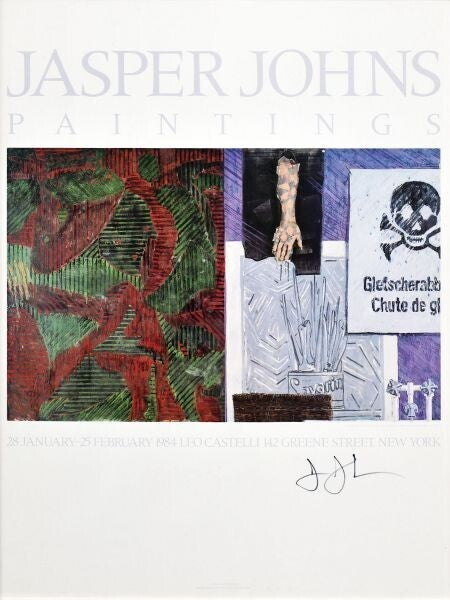 Jasper Johns Signed Poster "Paintings: Leo