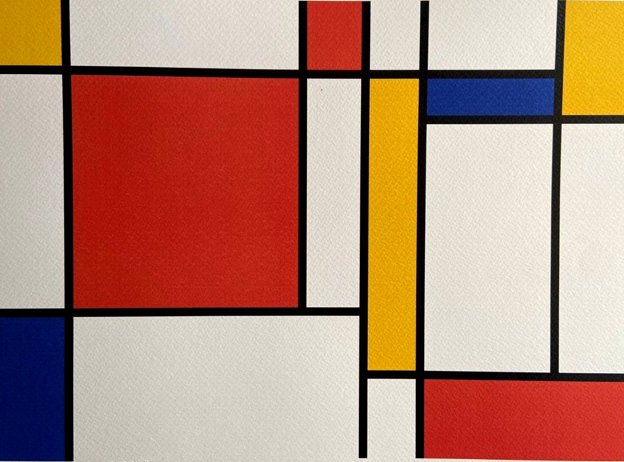 Piet Mondrian Lithograph Coa Signed Stamped