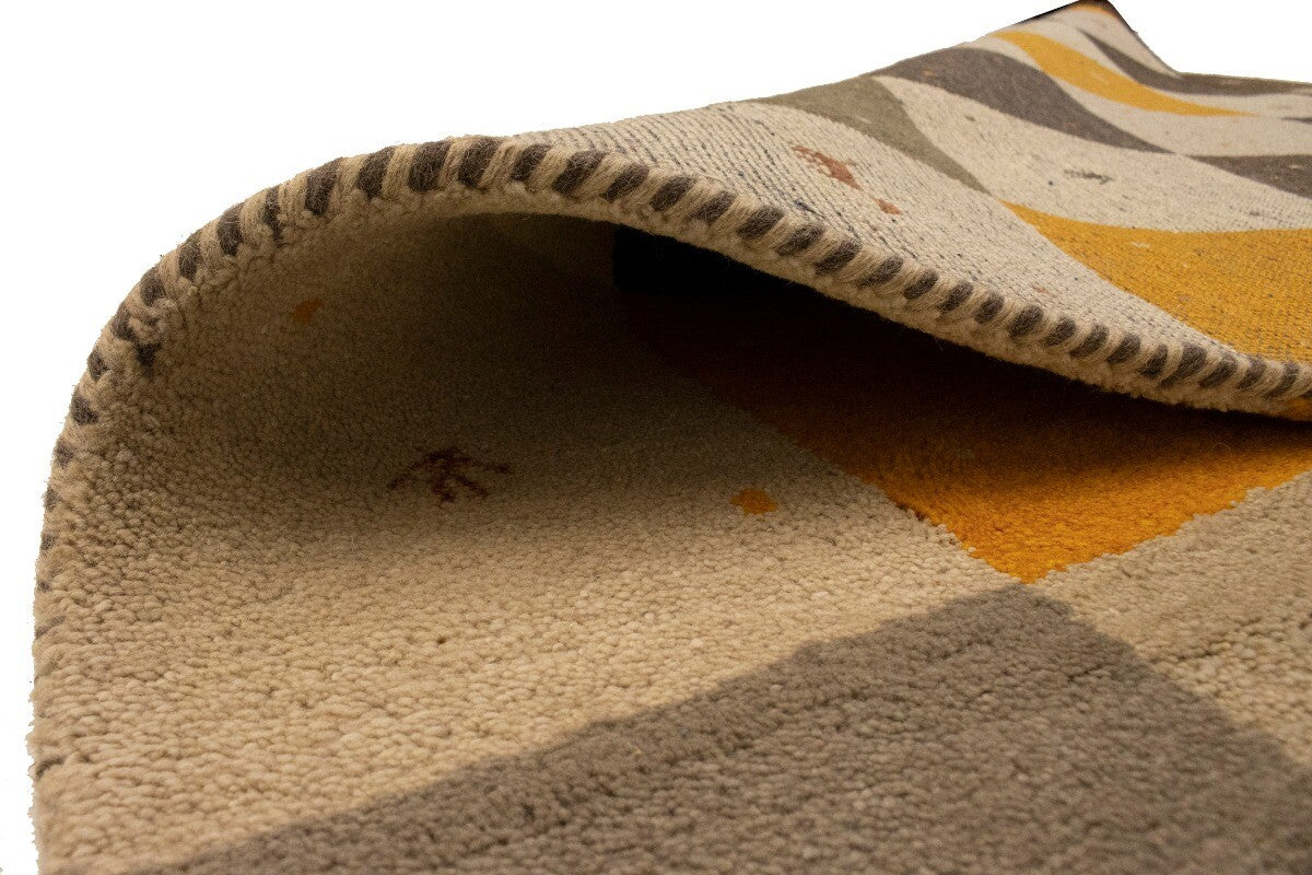 Modern Gabbeh Rug Multicolored Tribal Checker