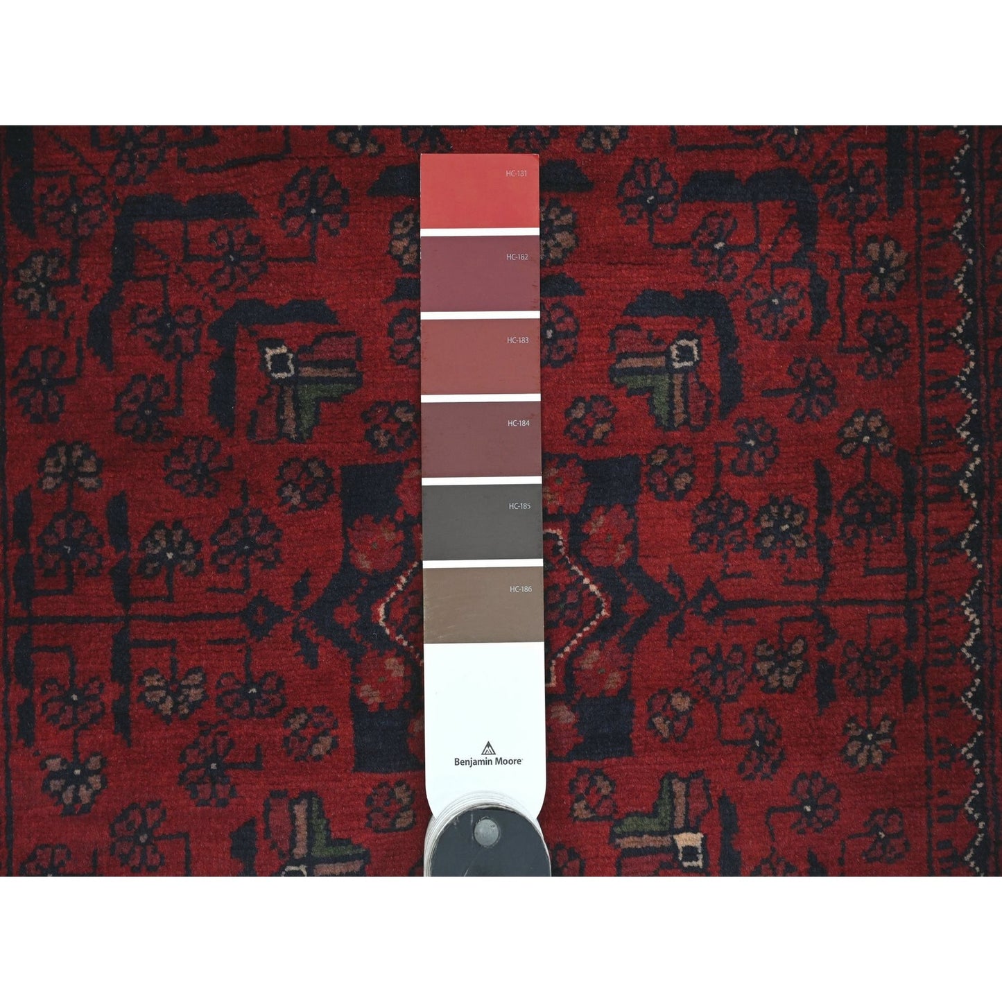 2'7"X9'5" Rich Red Afghan Khamyab Soft Wool Hand Knotted Runner Rug