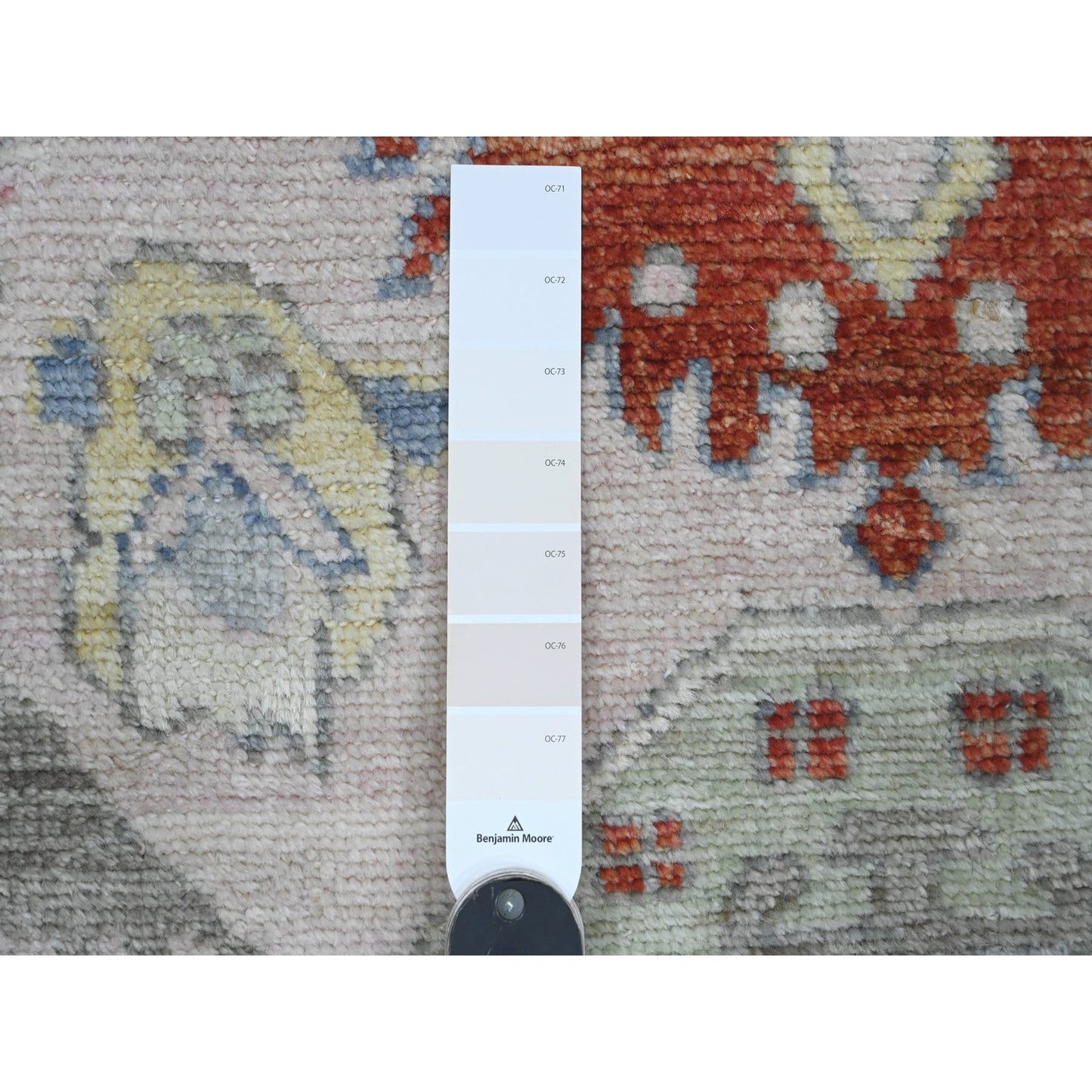 4'X6'2" Crepe Pink Anatolian Village Inspired Pure Wool Hand Knotted Rug