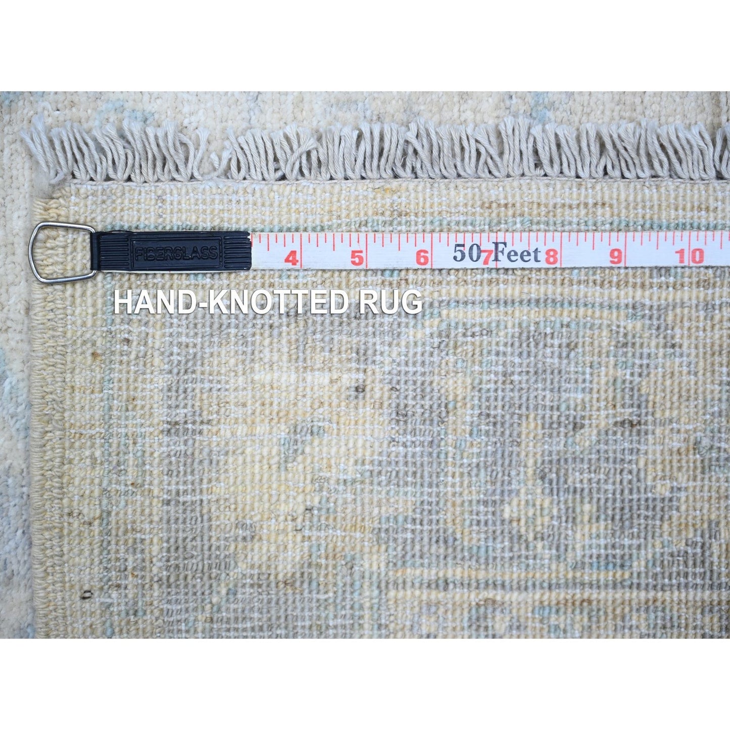 3'X4'9" Ivory, Organic Wool Hand Knotted, White Wash Peshawar, Rug