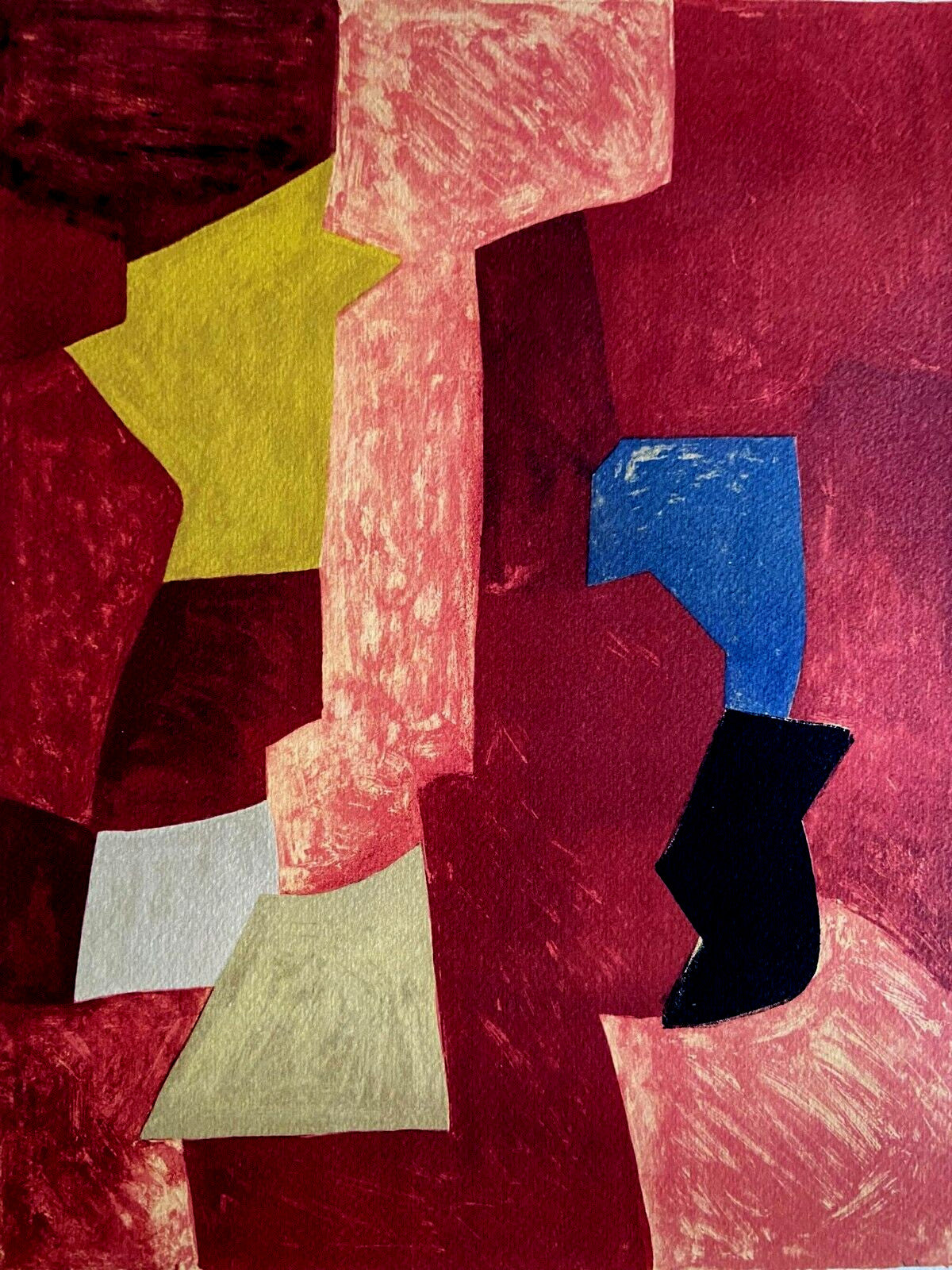 Serge Poliakoff Lithograph Moma Museum Coa Signed Op Numbered In Pencil Crayon