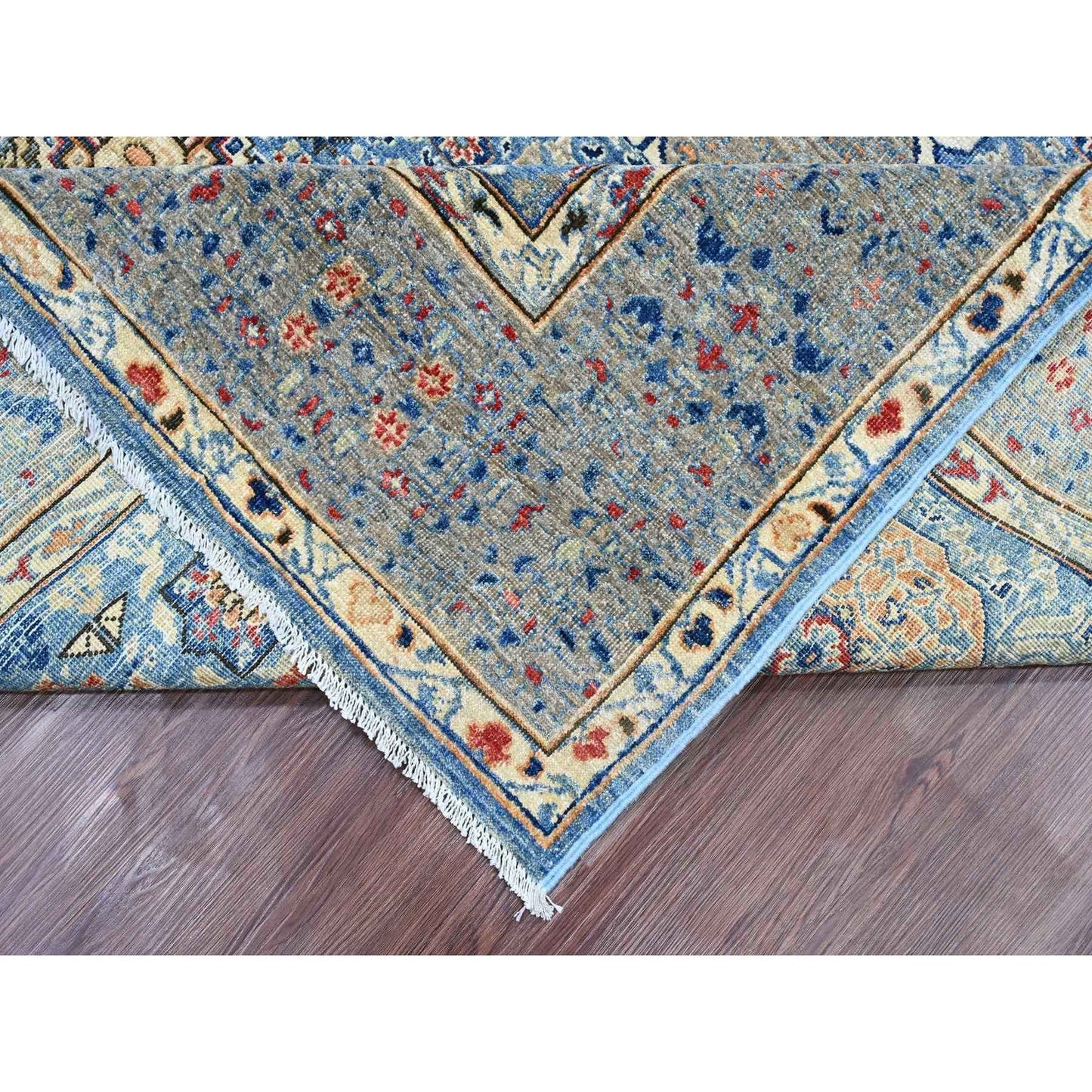 8'X9'8" Blue 14Th Century Mamluk Dynasty Pattern Hand Knotted Wool Rug