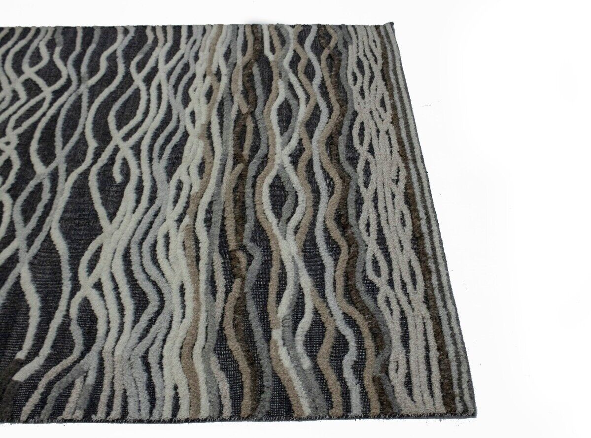 Handmade Modern Area Rug High-Low Relief Waves