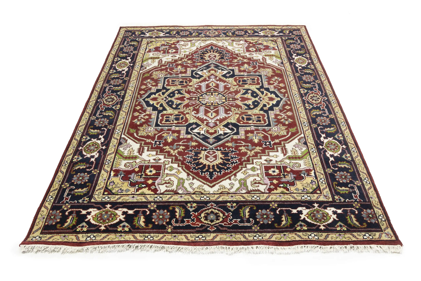 Heriz Serapi Oriental Rug Floral Style Large