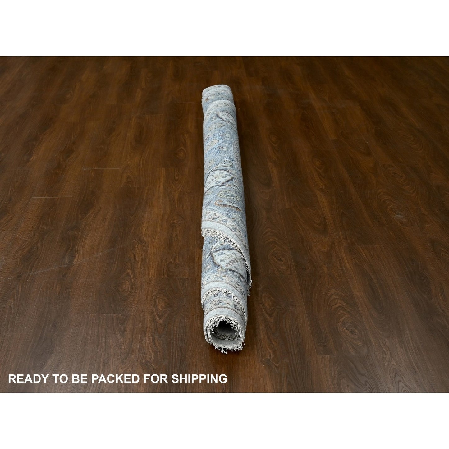 10'X10' Whirlwind Gray Wool Hand Knotted Floral Motifs Oushak Round Rug