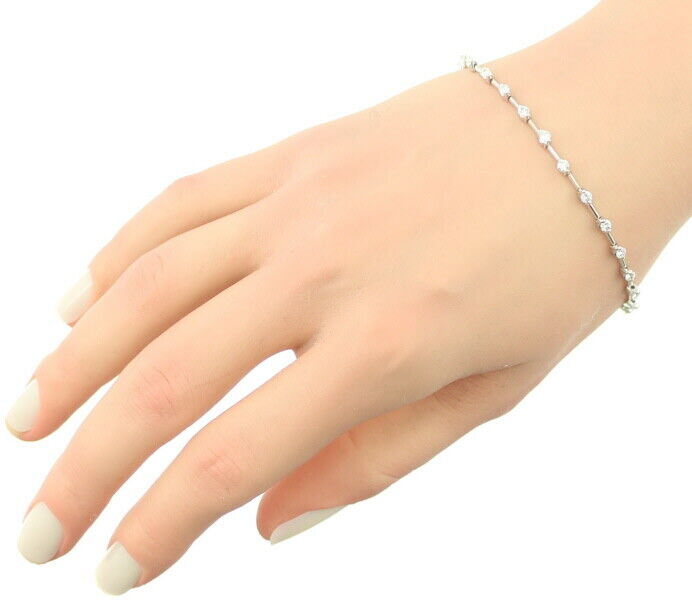 Dtc Bracelet Line Diamond 1.25Ct 18K 750 White Gold