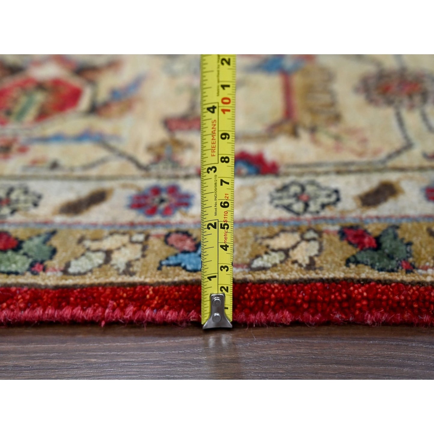 9'X12' Red Hand Knotted Pure Wool Karajeh Design Oriental Rug