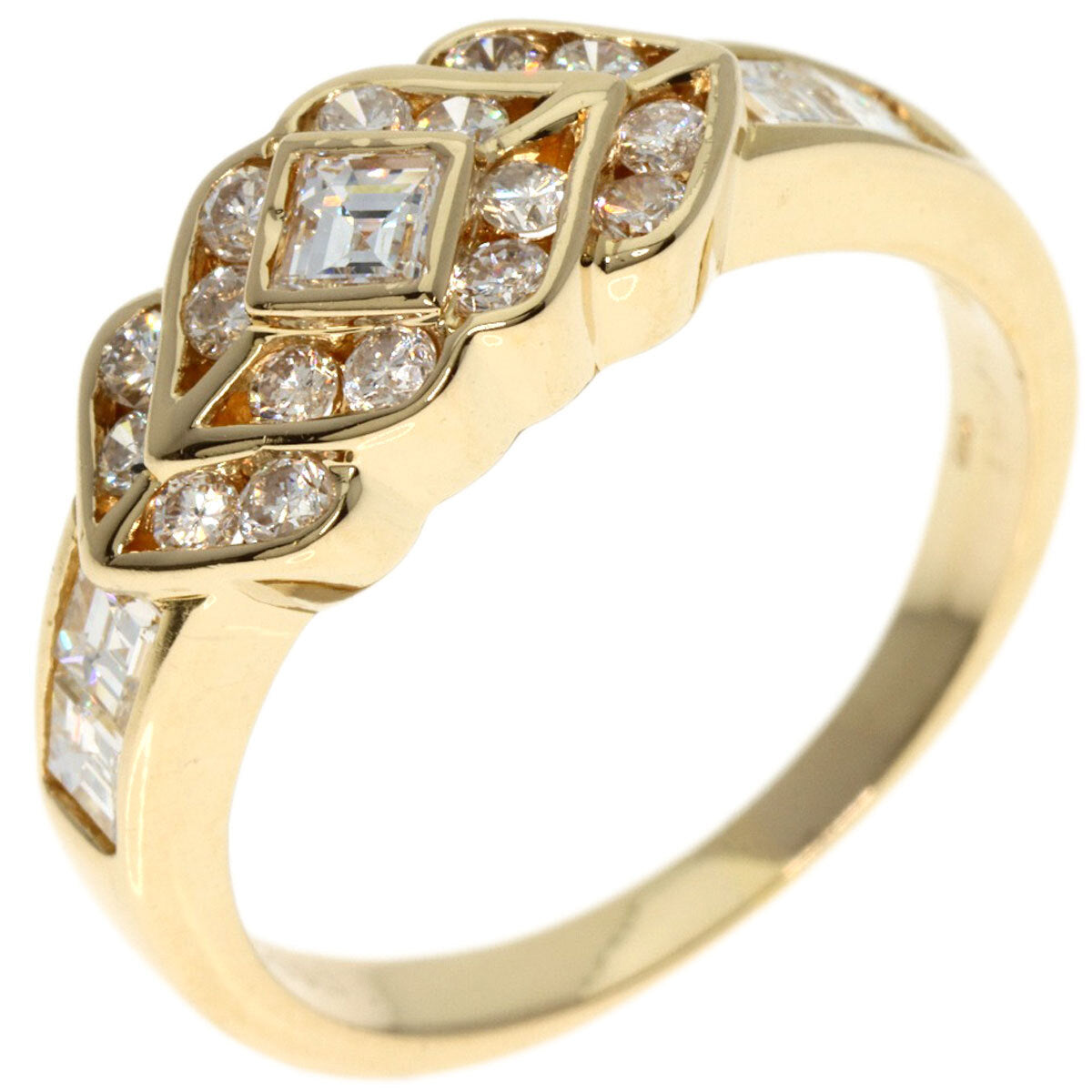 0.441ct Diamond Ring K18 Yellow Gold 3.7g