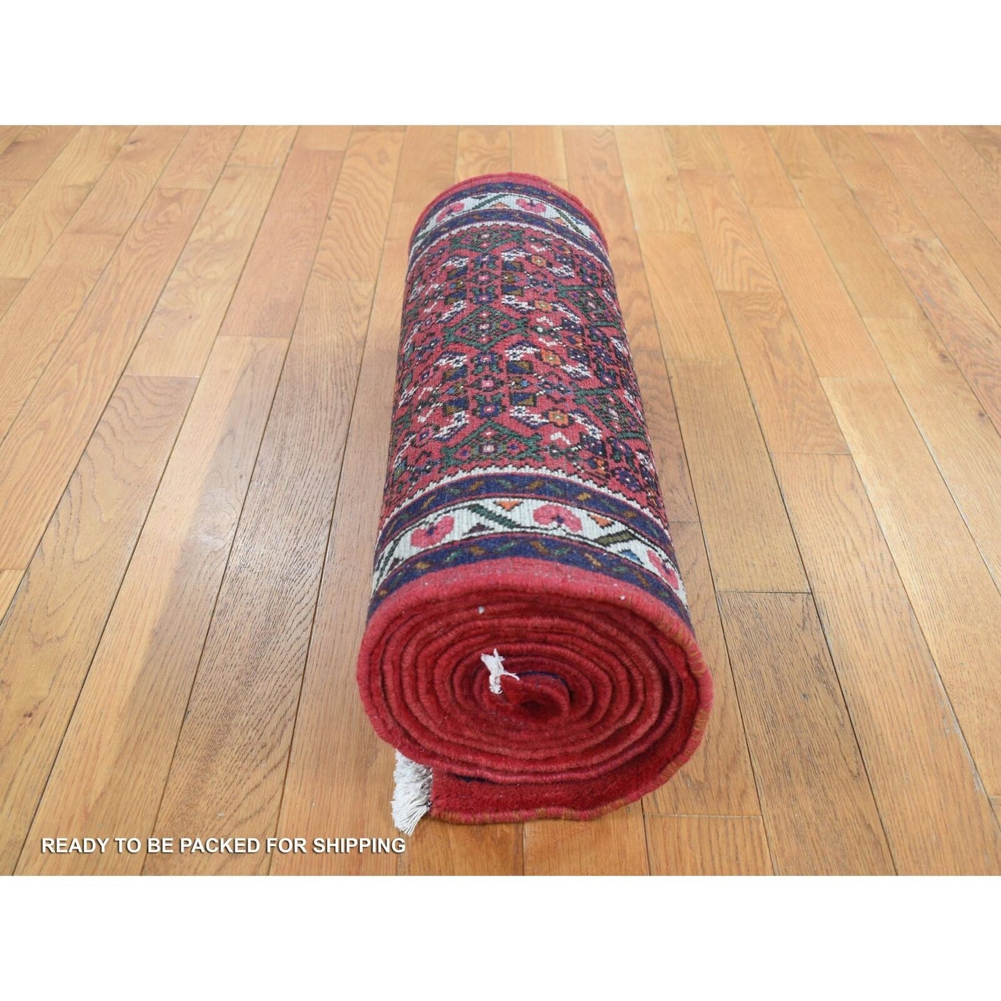 2'6"X10' Red New Zoroastrian Khamadan Design Wool Hand Knotted Runner Rug