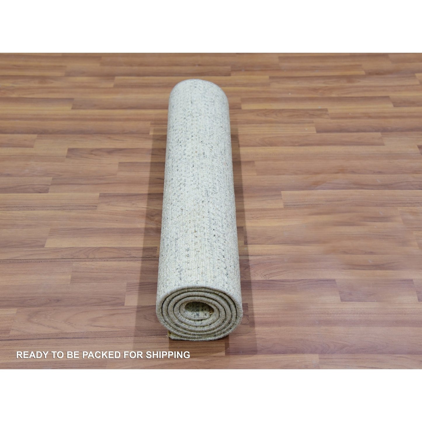 2'6"X6' Gray Hand Knotted Grass Design Modern Undyed Wool Runner Rug