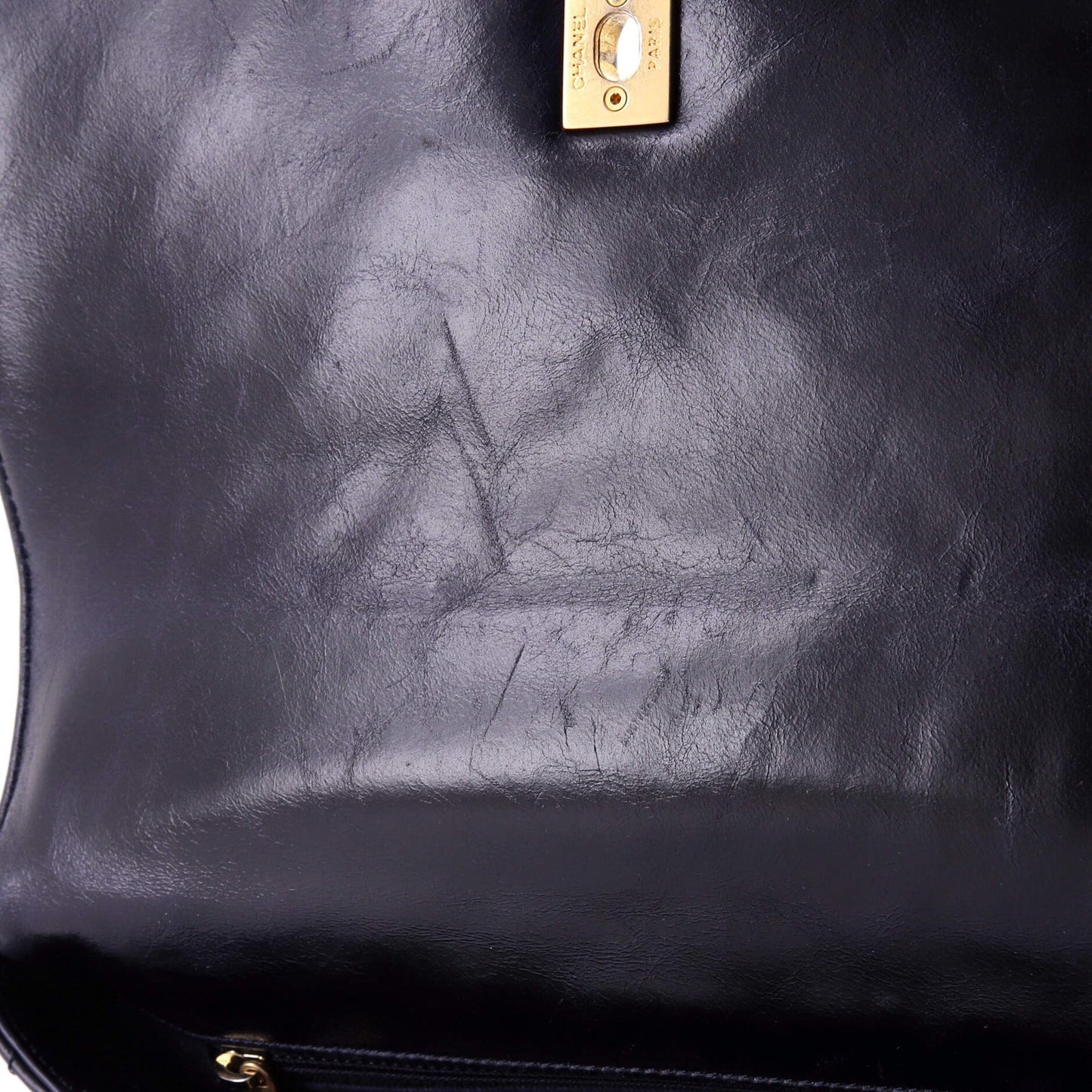 Chanel Coco Top Handle Bag Chevron Aged Calfskin Small