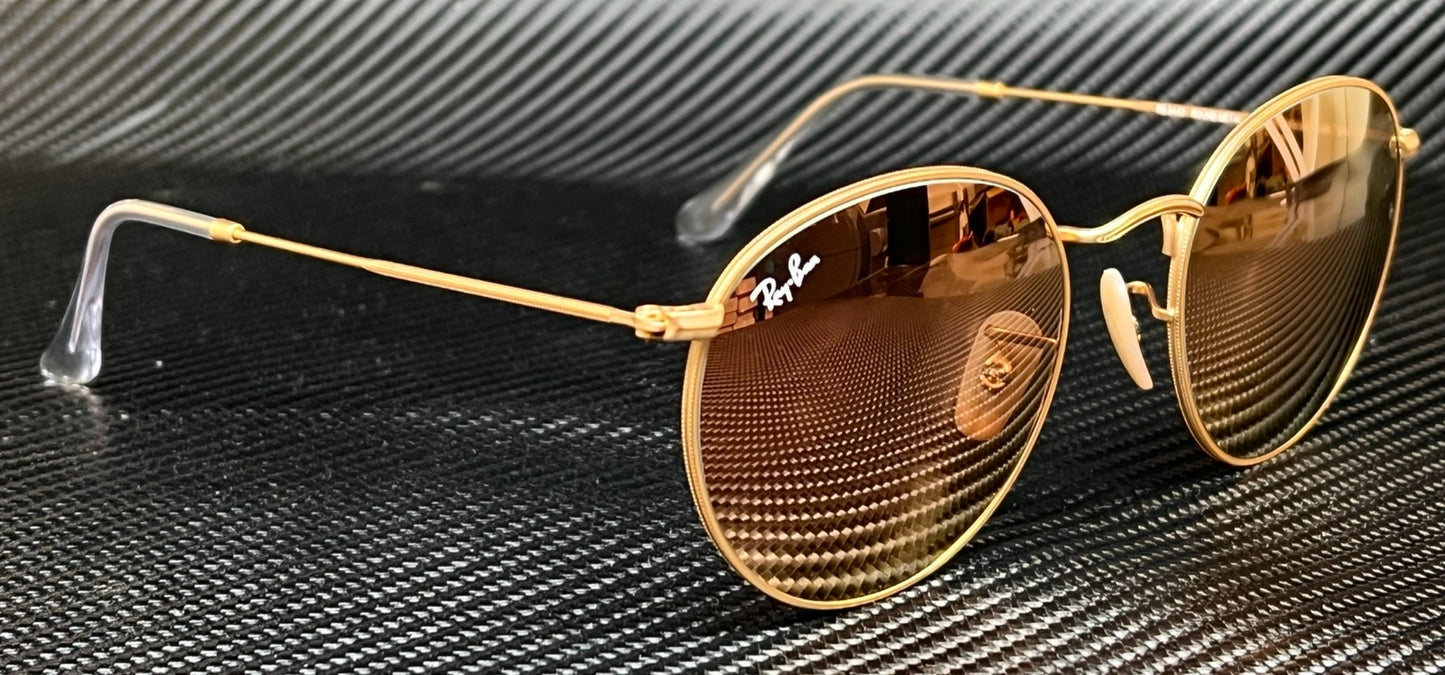 Ray Ban Rb3447 112 Z2 Gold Round 50 Mm Men'S