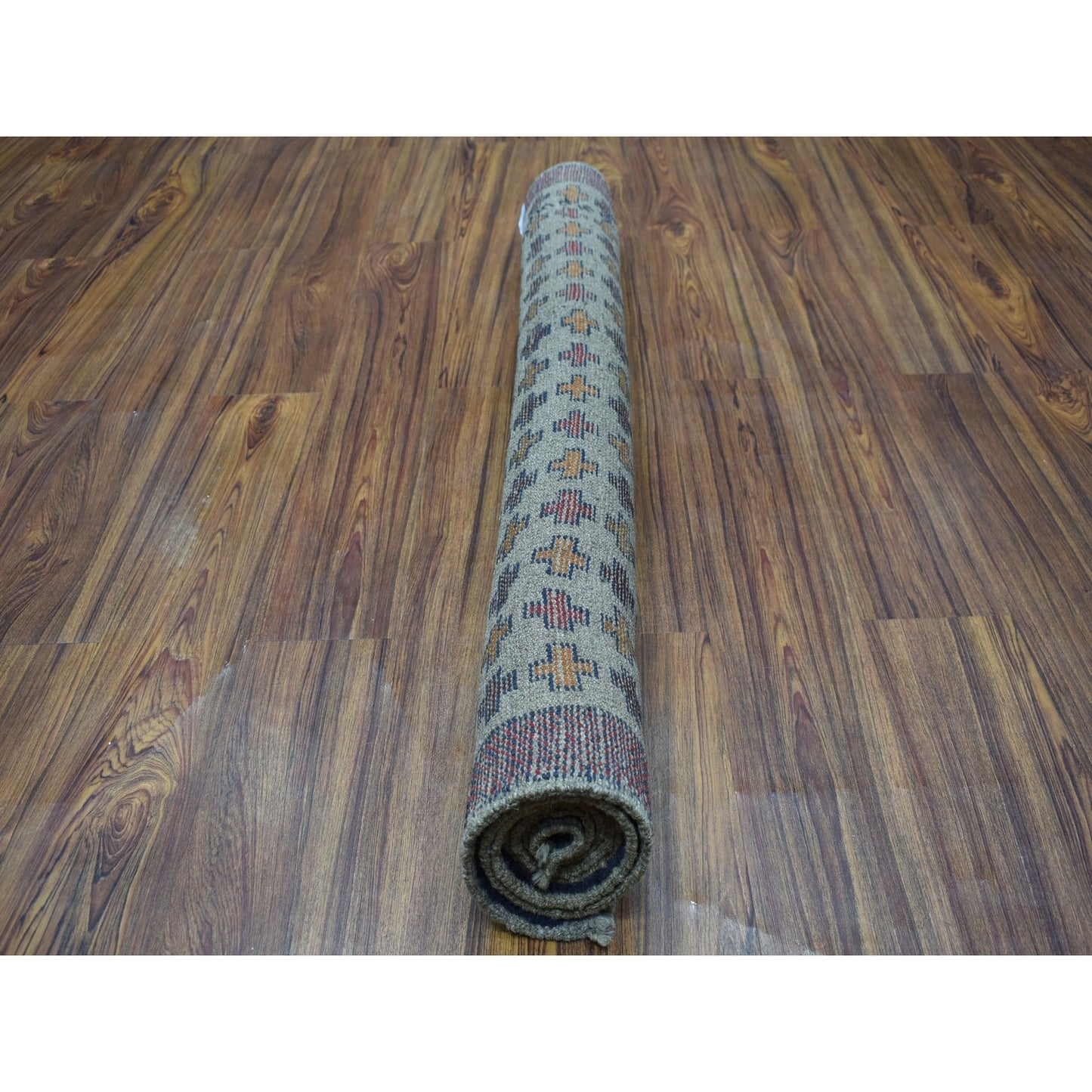 4'X5'8" Tribal Design Hand Made Pure Wool Colorful Afghan Village Rug