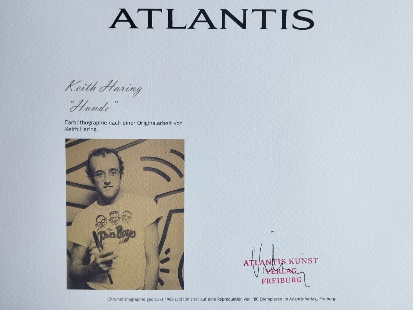 Keith Haring Lithograph From An Painting Coa
