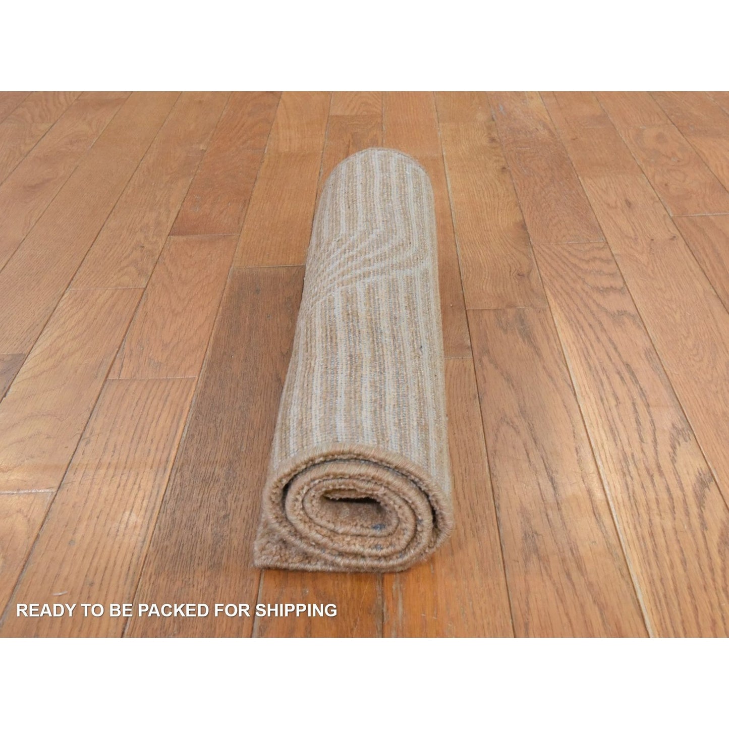 2'X3'2" Brown Silk And Wool Sample Art Nouveau Style Hand Knotted Mat Rug