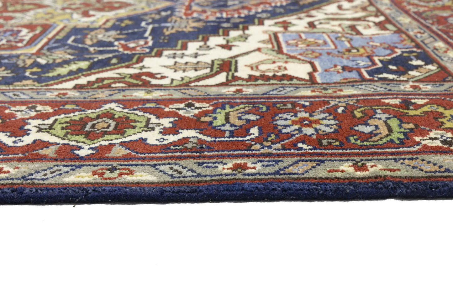 Geometric Heriz Serapi Oriental Rug Dining Room