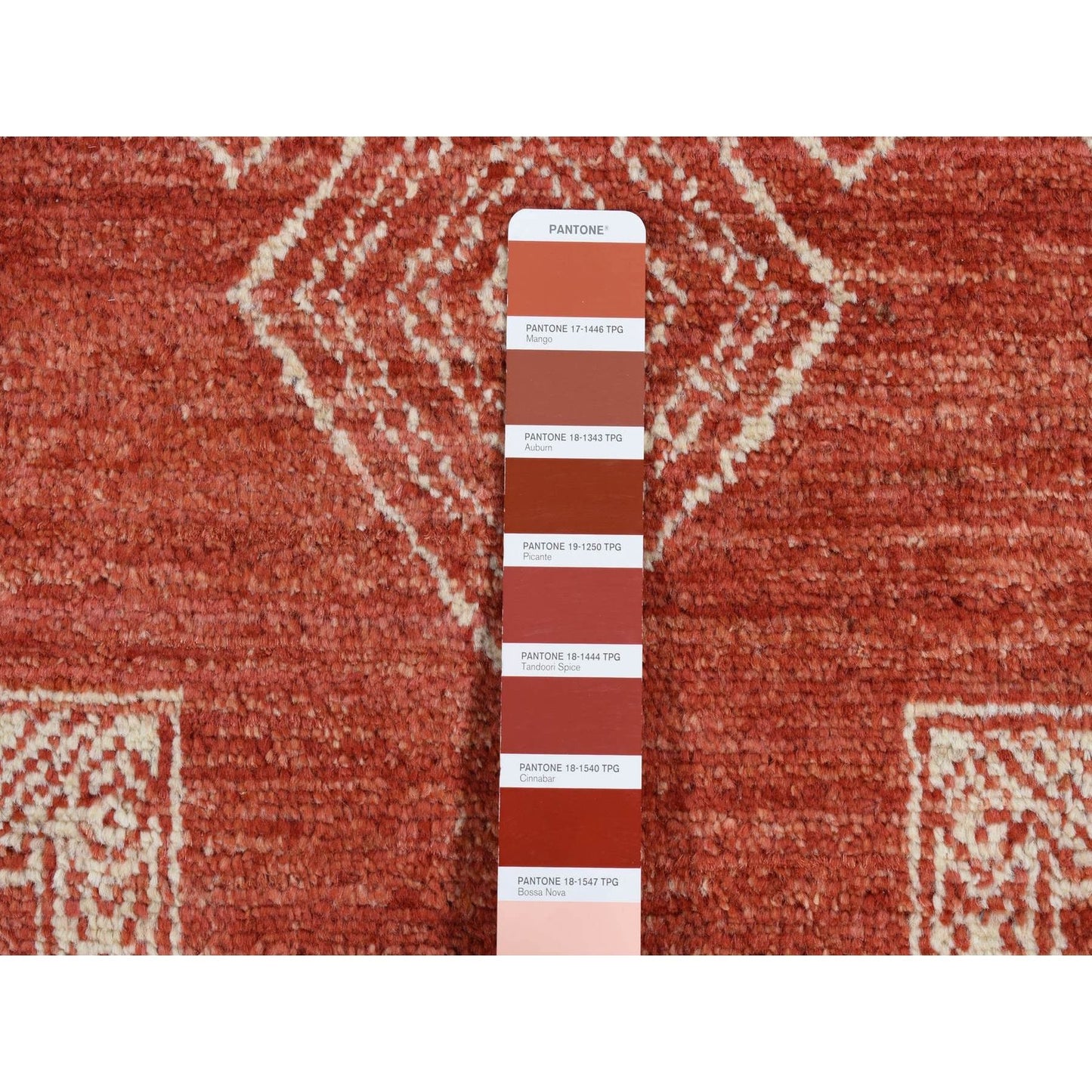 8'1"X10' Red Wool Hand Knotted Peshawar With Geometric Motifs Rug