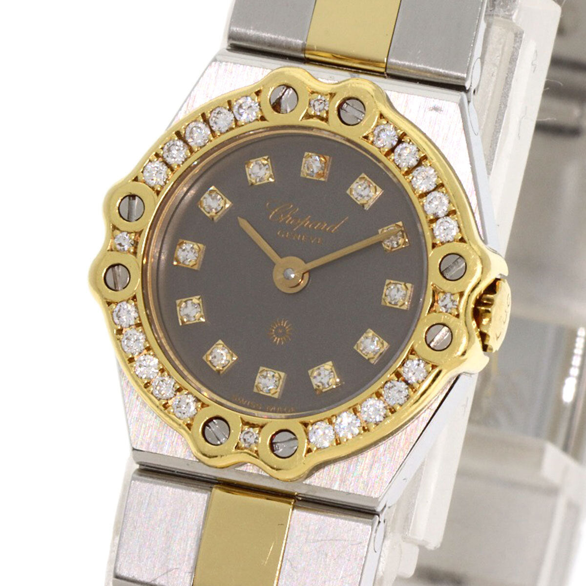 Chopard St. Moritz 12P Diamond Watches 25/8067-11 Stainless Steel/Stainless ...