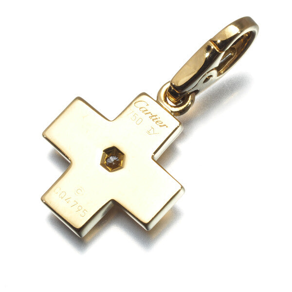 Cartier Pendant Diamond Cross Charm 18K 750