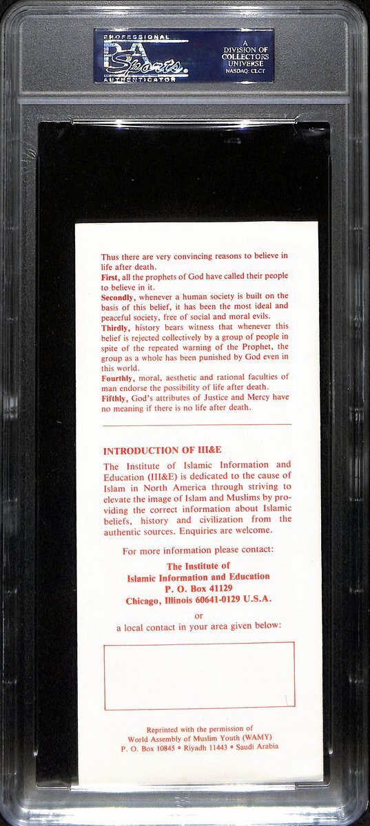 Muhammad Ali Signed/Autographed 8.5X3.5 Islamic Pamphlet Slab Psa/Dna 193450