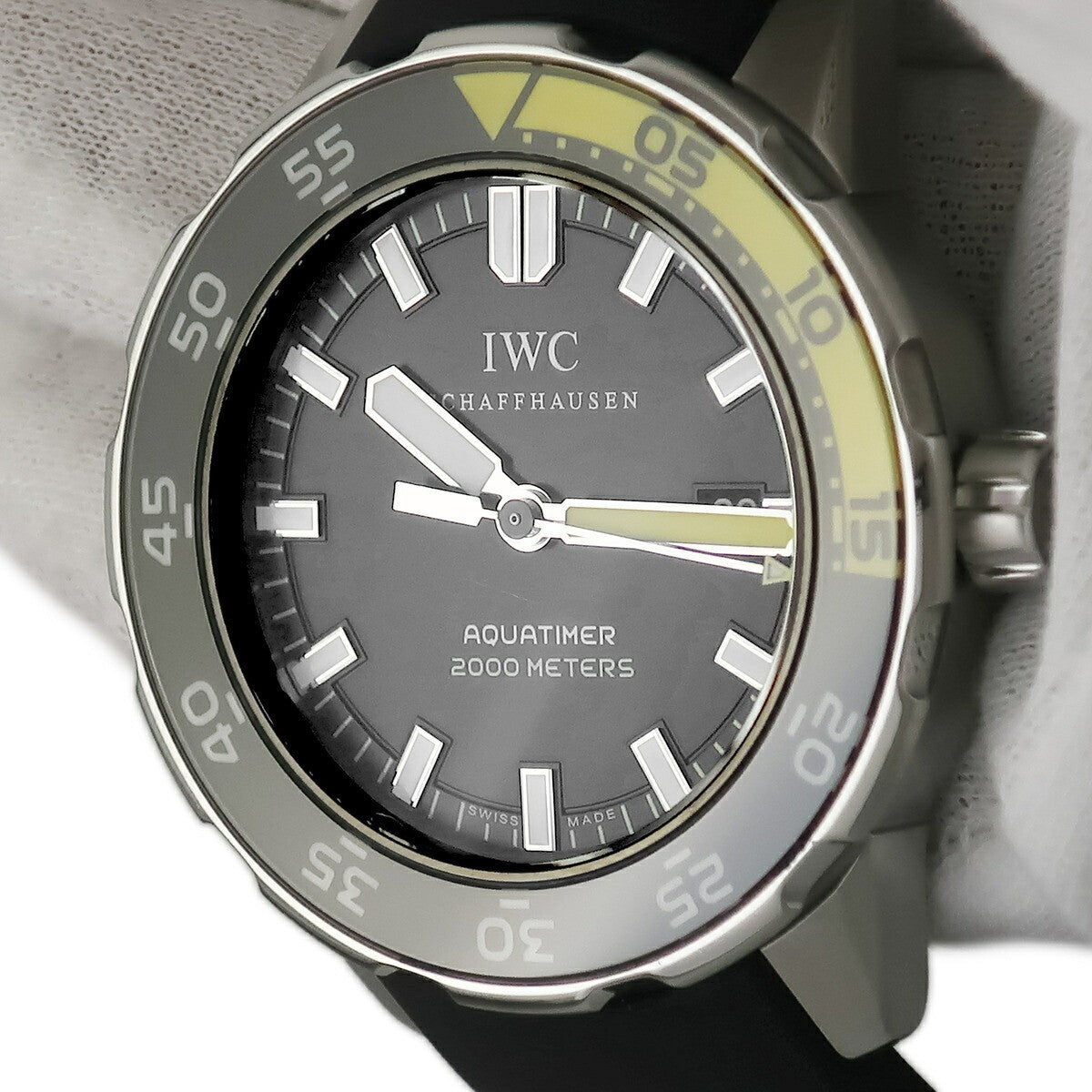 Iwc Aquatimer Automatic 2000 Iw356802 Black Case Size 45Mm Used Watch #7107
