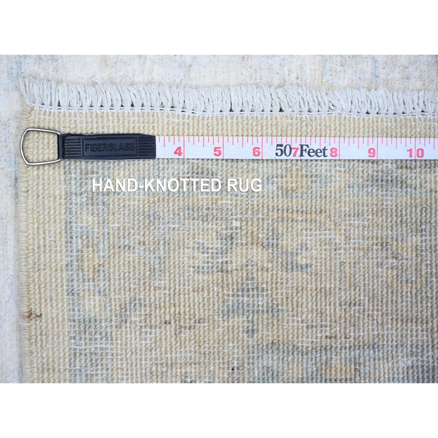 3'1"X5' Night White Wool Hand Knotted White Wash Peshawar Oriental Rug