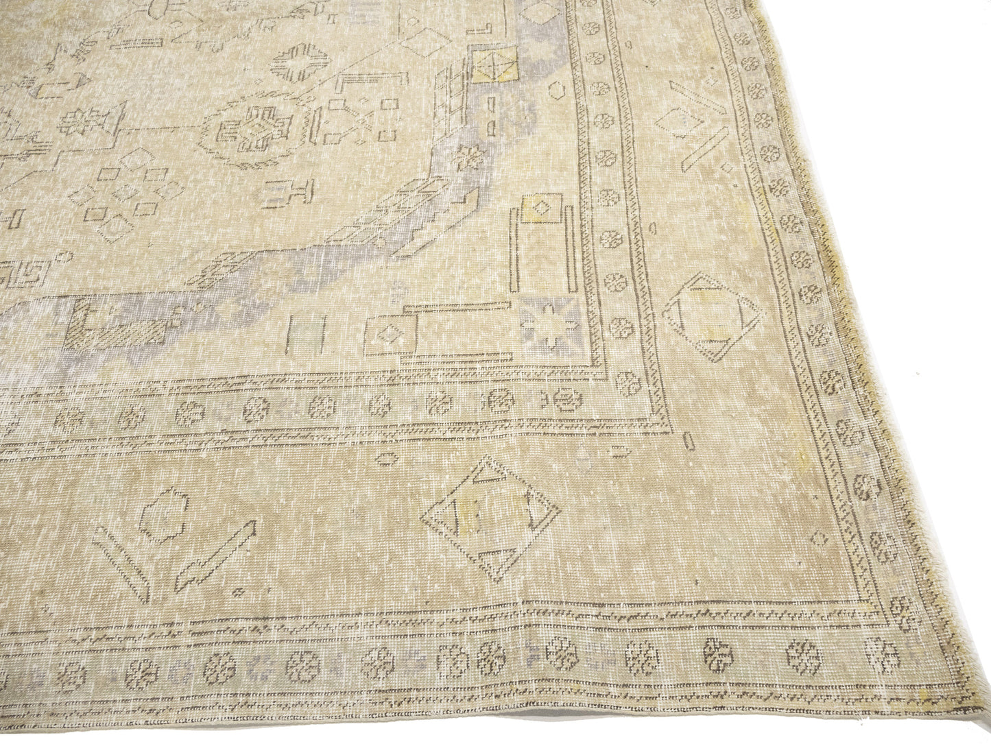 Semi-Antique Handmade Floral Oriental Rug Vintage