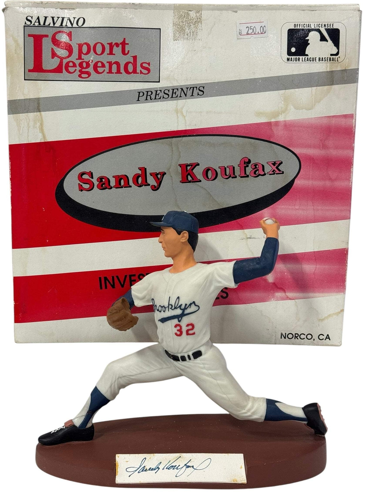 Sandy Koufax Autographed Salvino Figurine