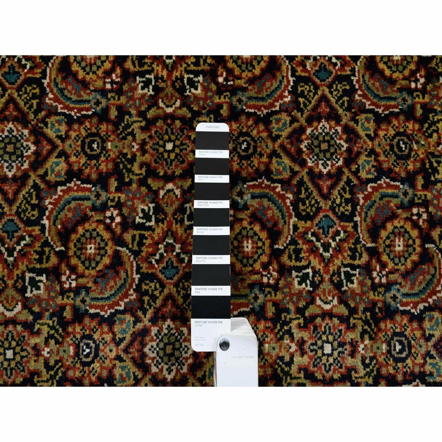 4'X10'1" Blue Herati Woolsilk 175 Kpsi Hand Knotted Gallery Runner Rug