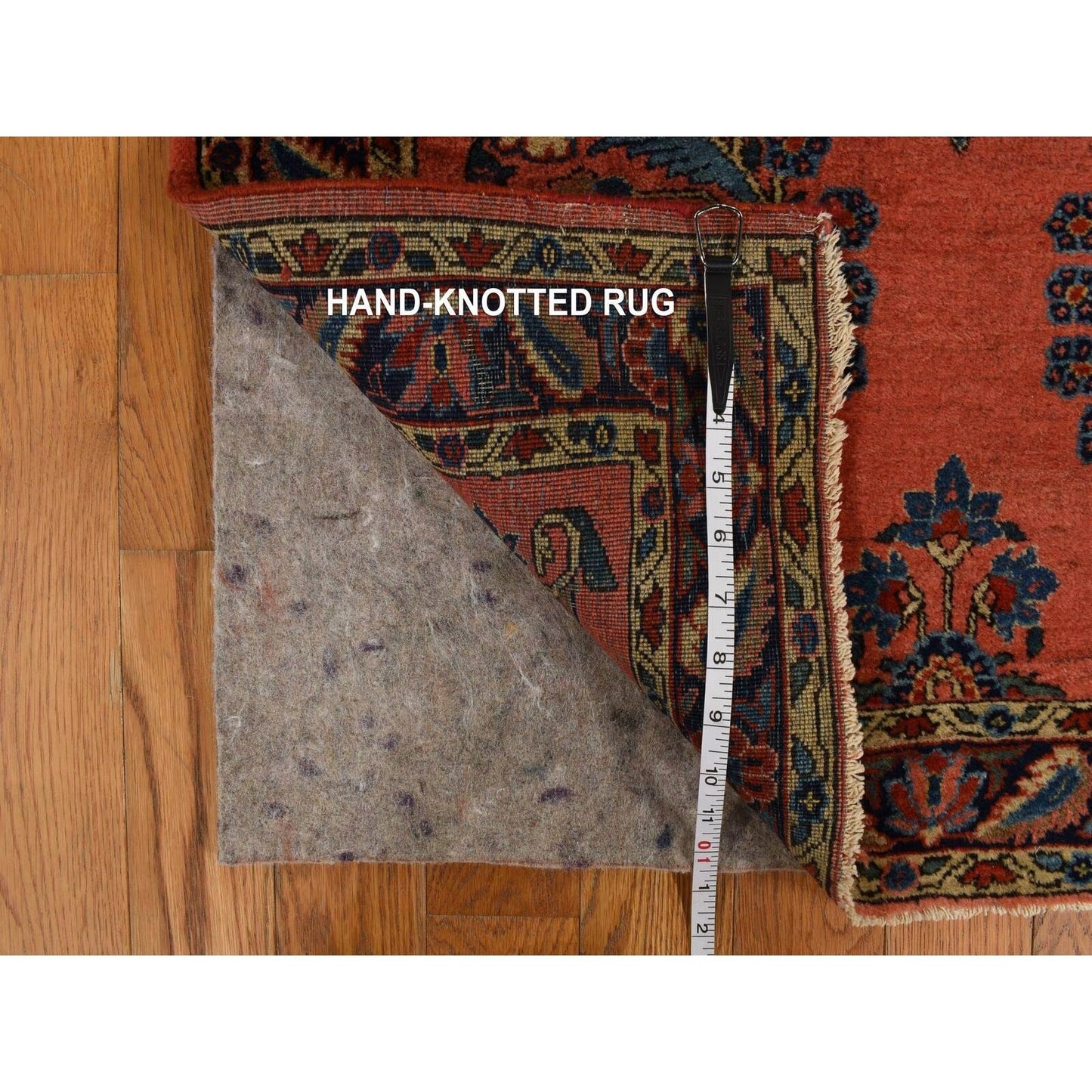 2'7"X10' Red Antique Zoroastrian Saroogh Wool Hand Knotted Runner Rug