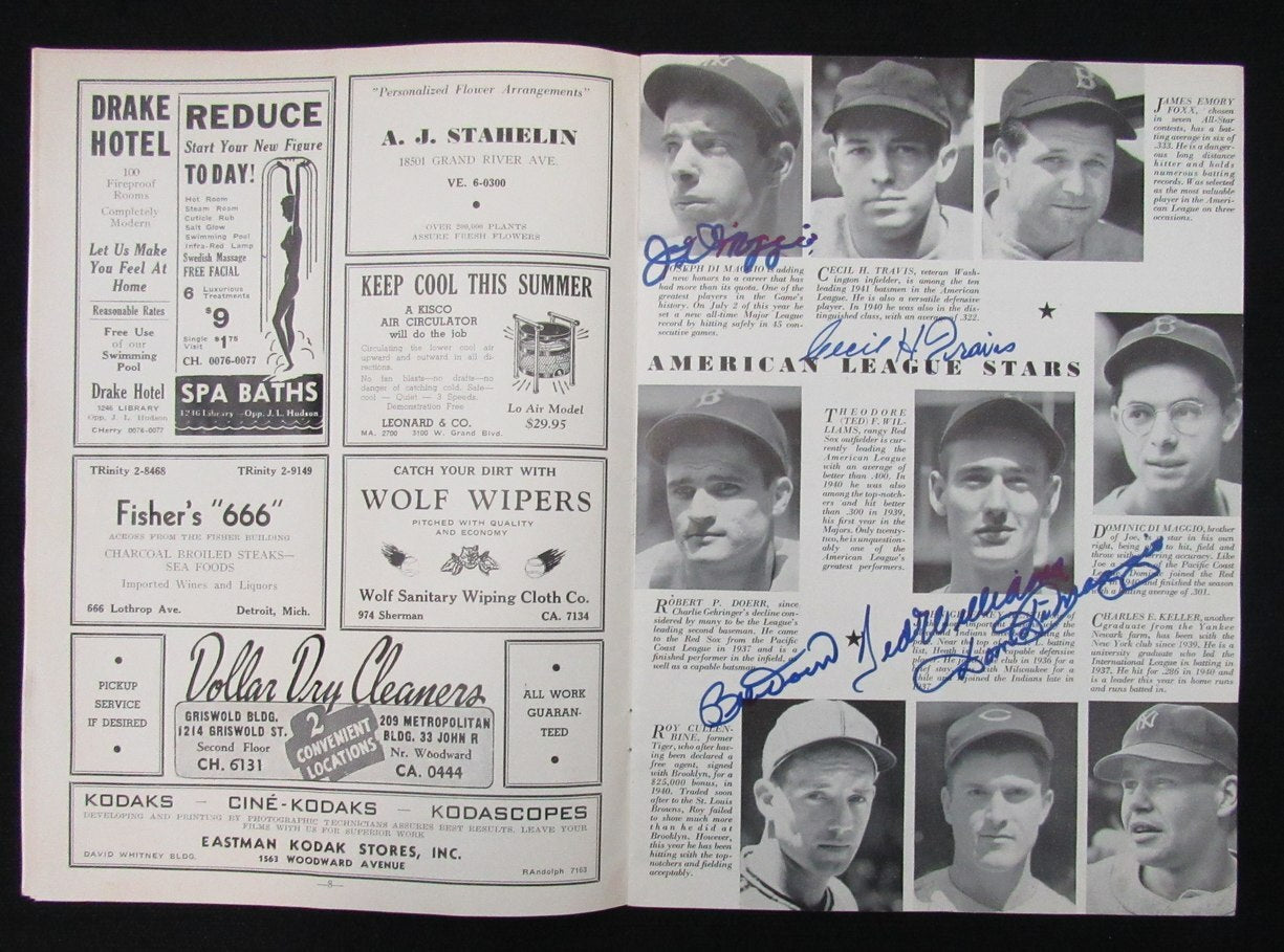 1941 All Star Signed/Auto (20) Program 10 Hofers