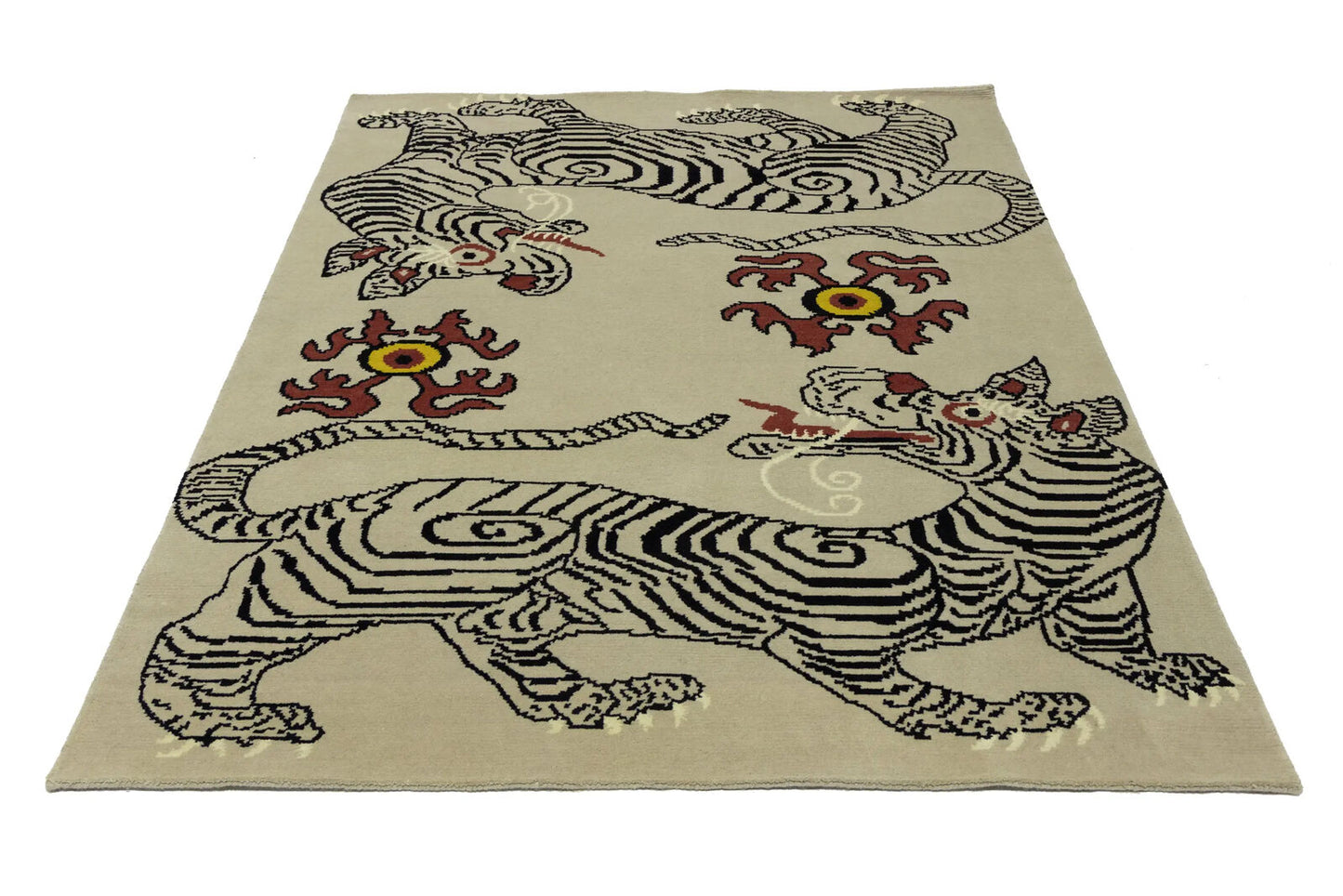 Nepali Tiger Oriental Rug Wool Tribal Modern