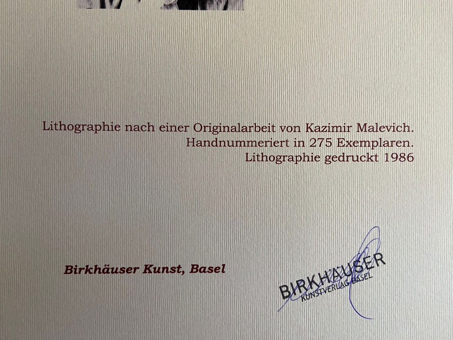 Kazimir Malevich Lithograph Hand Numbered Coa