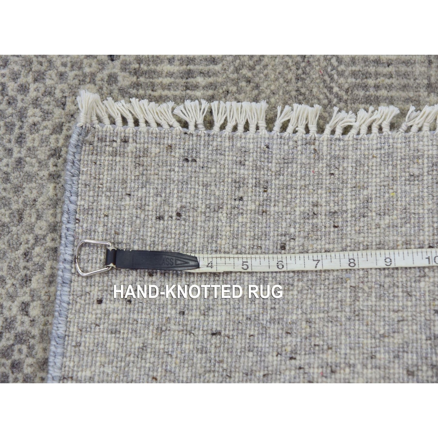 2'5"X18'6" Scorpion Gray Undyed Wool Hand Knotted Xl Runner Grass Rug