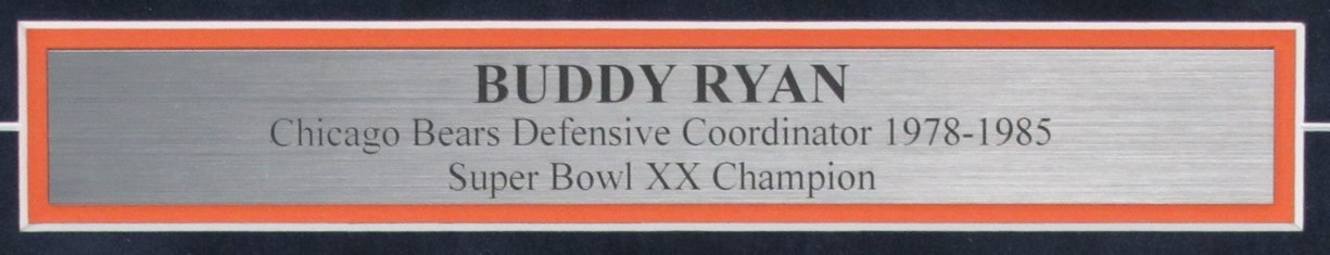 Buddy Ryan Chicago Bears Signed 3X5 Index Card W/Photo Framed Psa/Dna 192115