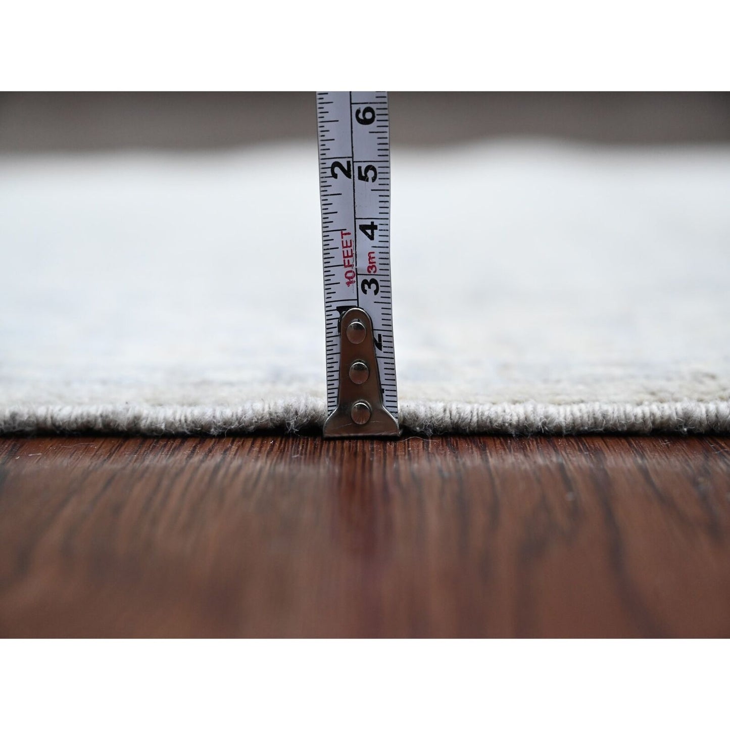 2'6"X19'2" Gray Peshawar With Heris Design Wool Hand Knotted Runner Rug