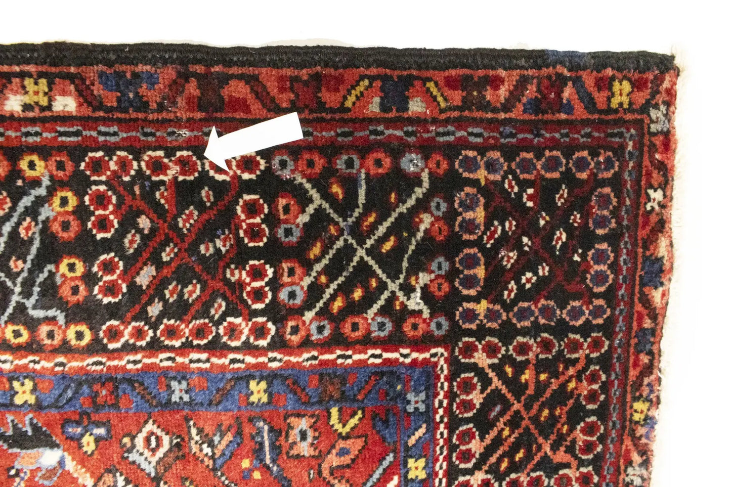 Semi-Antique Oriental Rug Rusty Red Geometric