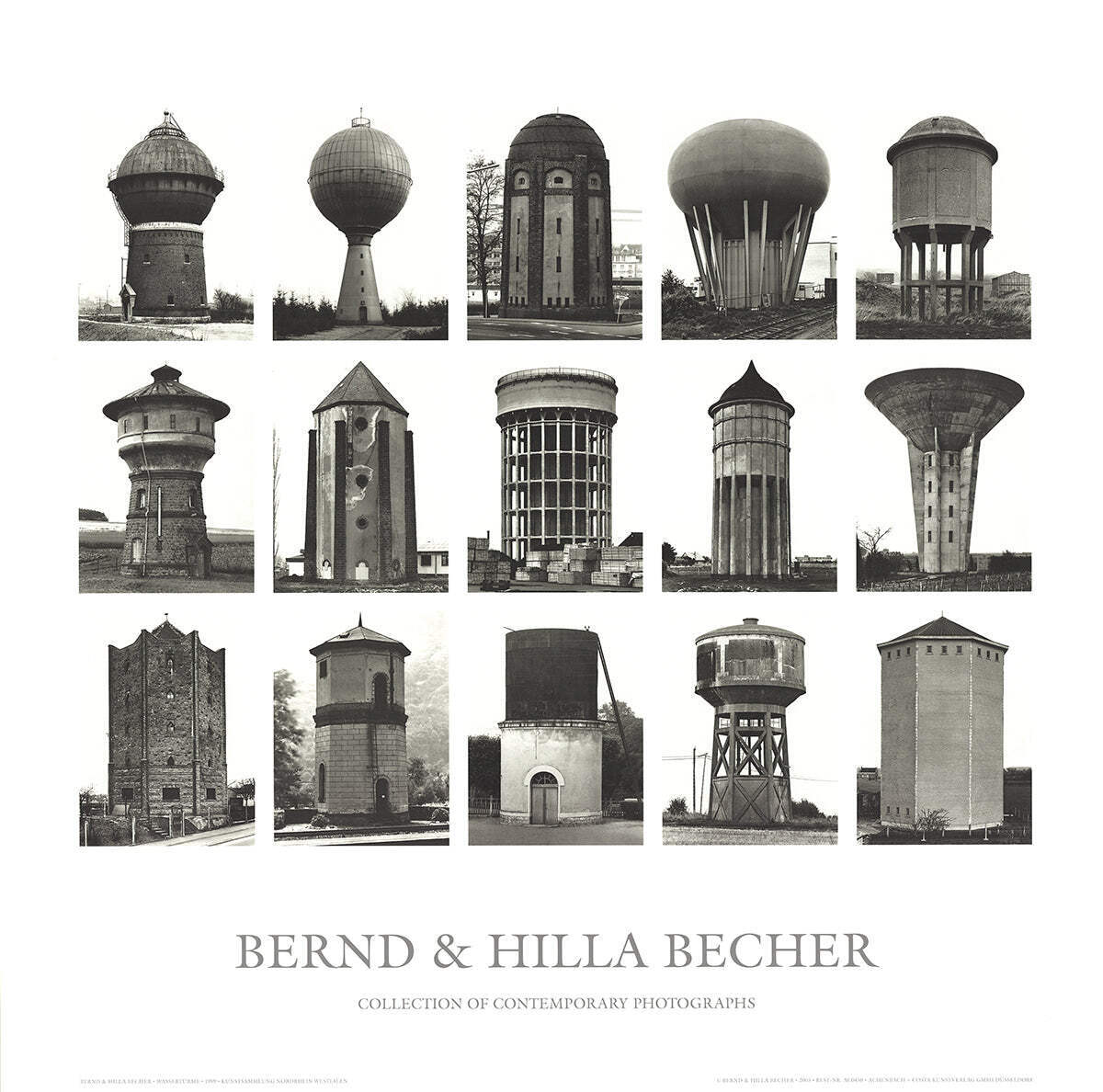 Bernd And Hilla Becher Water Towers " Poster Photography Black