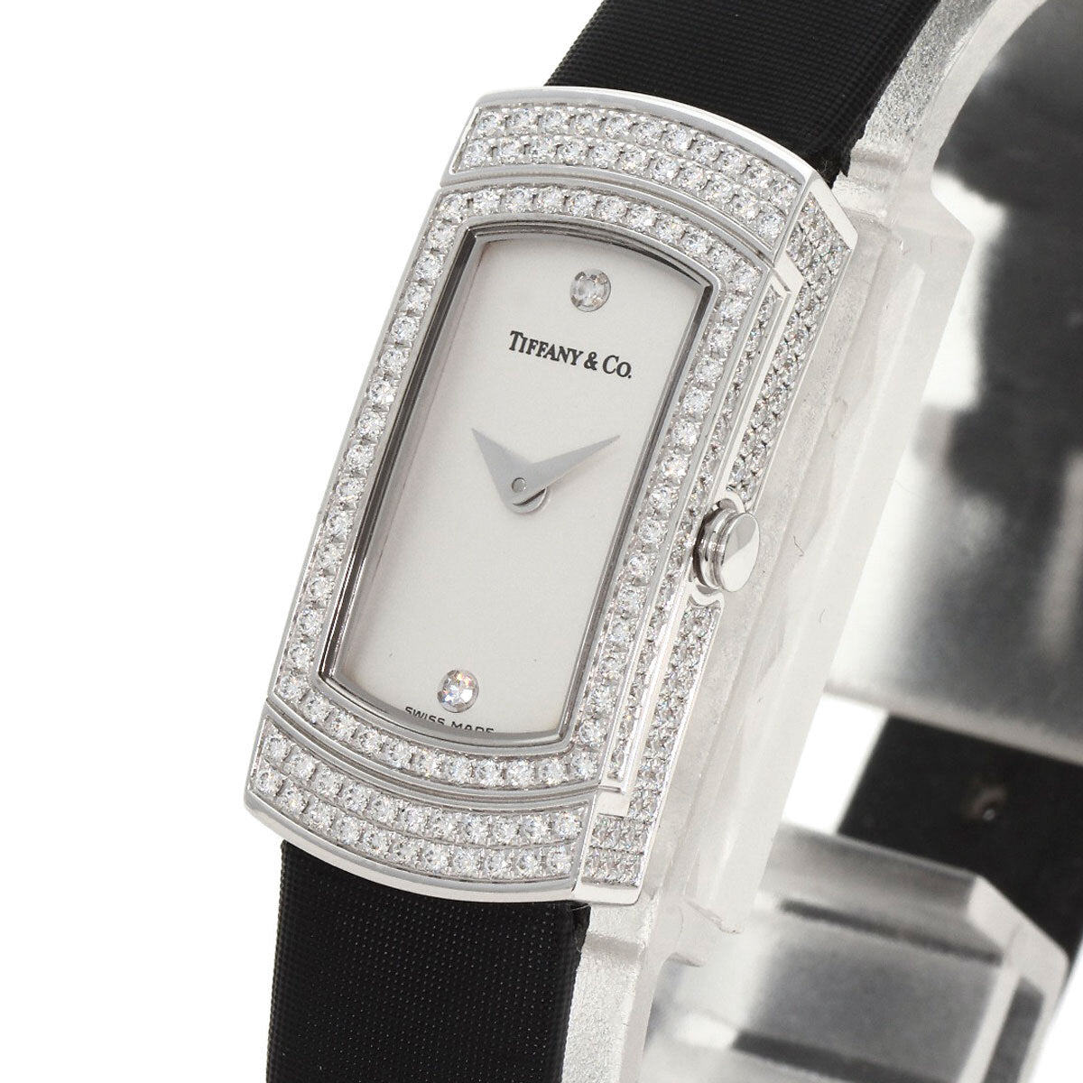 Tiffany&Co. Cocktail Watch Full Diamond Watches K18 White Gold/Leather Ladies