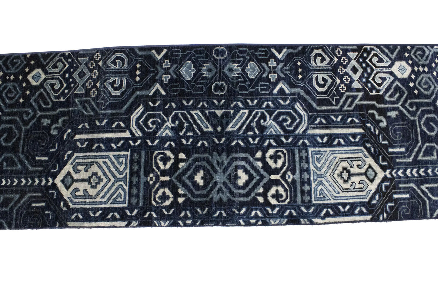 Hand-Knotted Narrow Runner Rug Modern