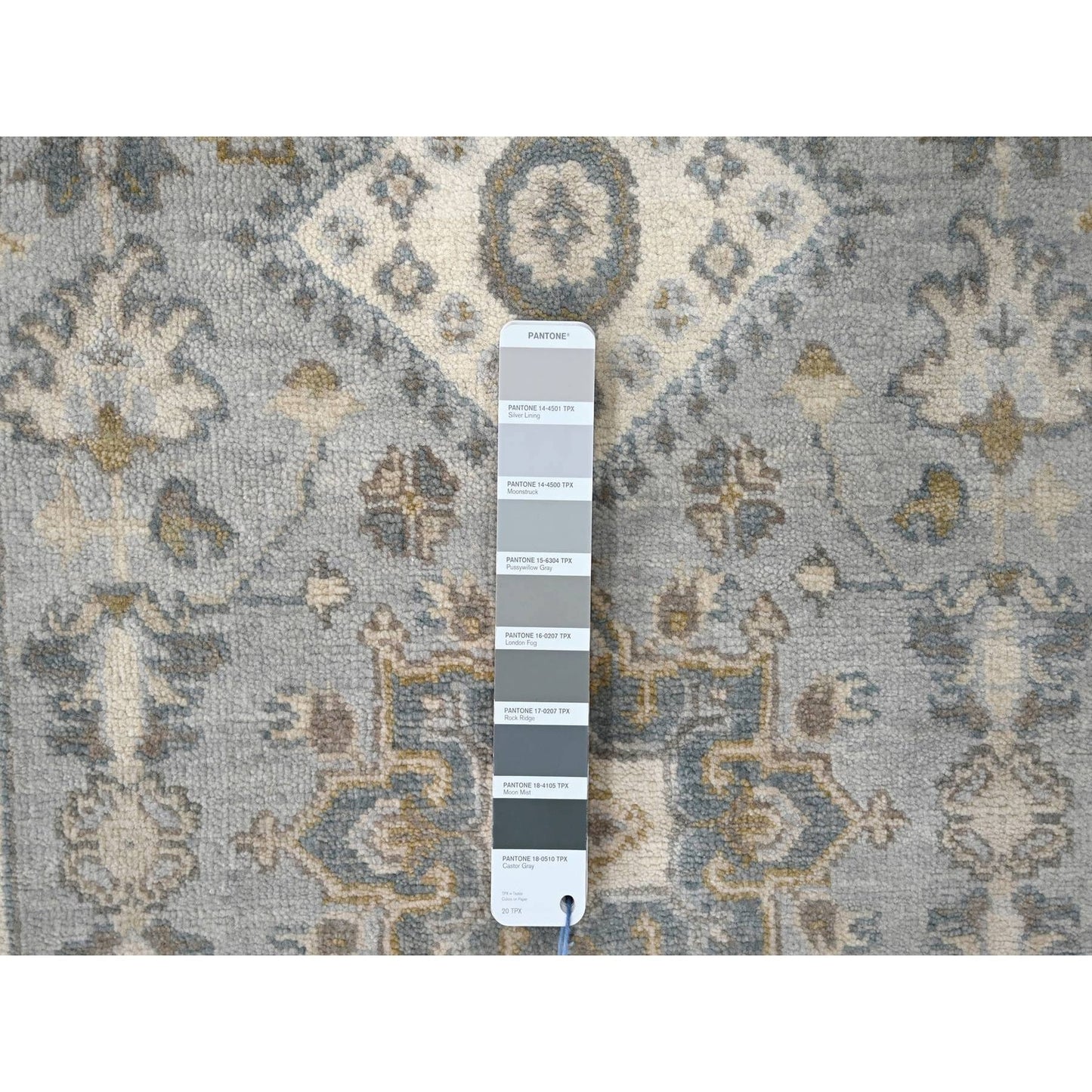 2'8"X8' Cloud Gray Karjihooz Design Pure Wool Hand Knotted Runner Rug