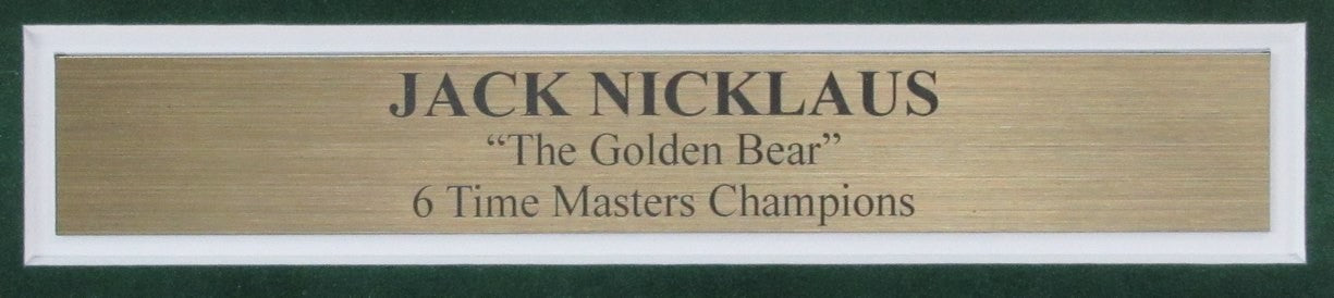 Jack Nicklaus Signed/Auto Masters Pin Flag W/ Card Collage Framed Psa/Dna 192825