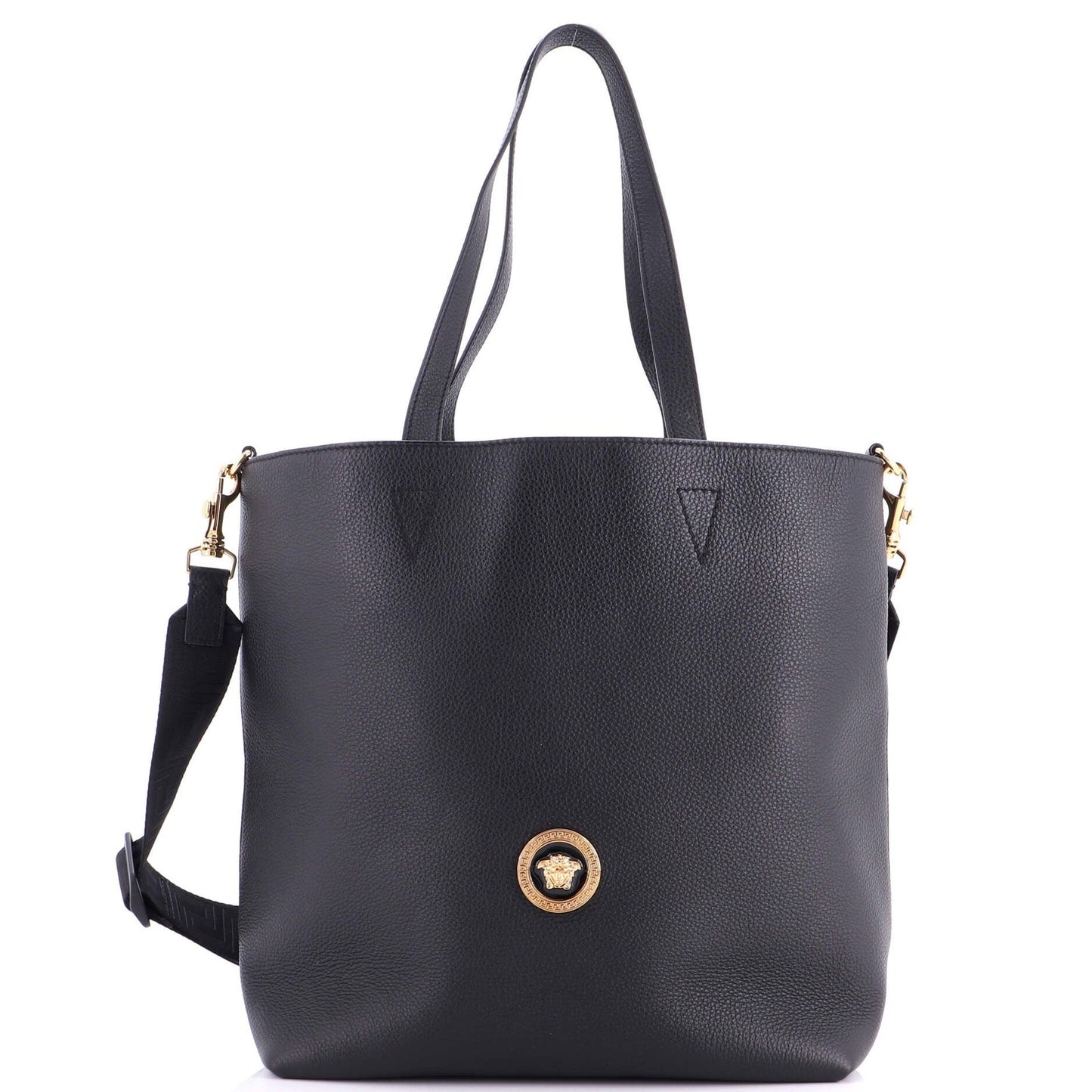 Versace La Medusa Convertible Shopper Tote Bag Leather Leather Tall