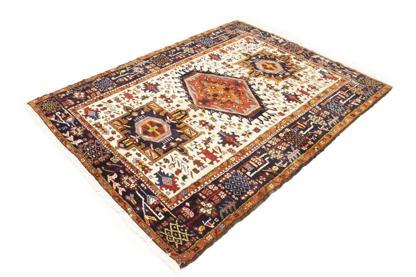 Rare Vintage Oriental Rug Geometric Design Boho