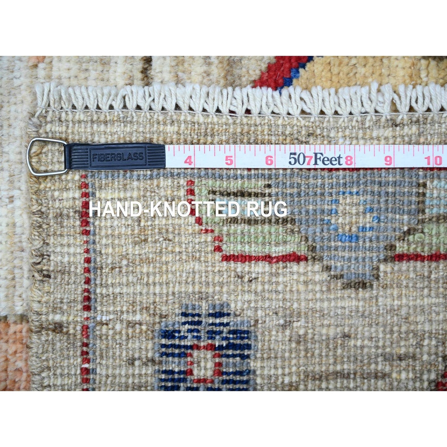 3'X11'4" Gray Anatolian Village Inspired Bird Figurines Hand Knotted Rug