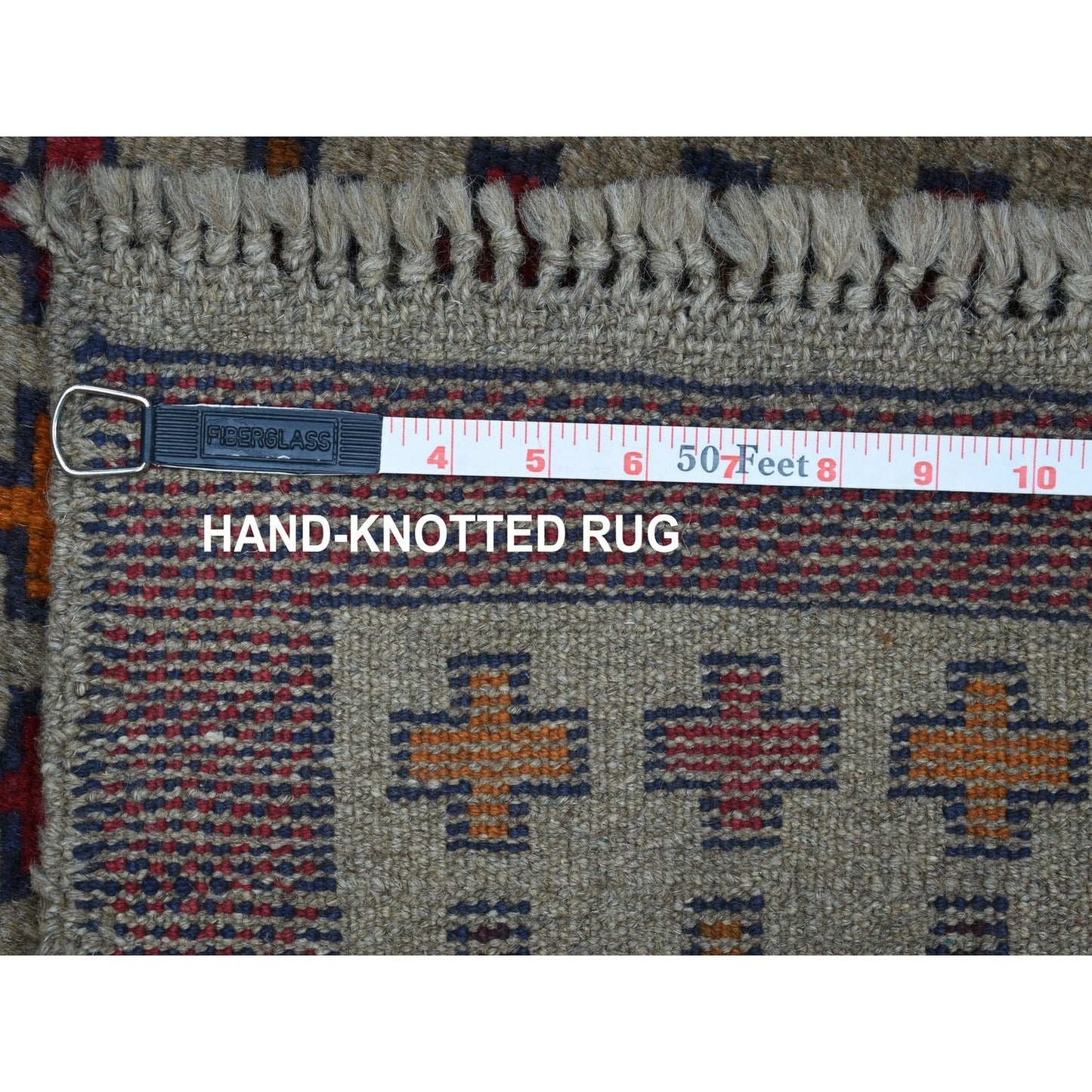 4'X5'8" Tribal Design Hand Made Pure Wool Colorful Afghan Village Rug
